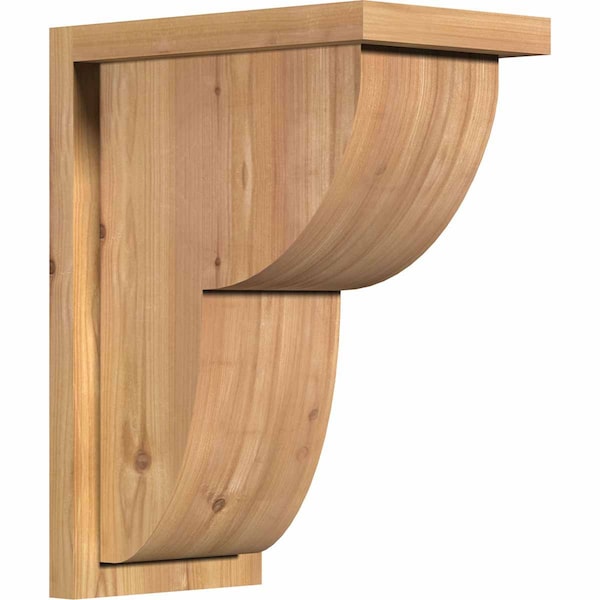 Ekena Millwork Crestline Smooth Corbel w/Backplate, Western Red Cedar, 7 1/2"W x 12"D x 16"H COR08X12X16CRE01SWR - main